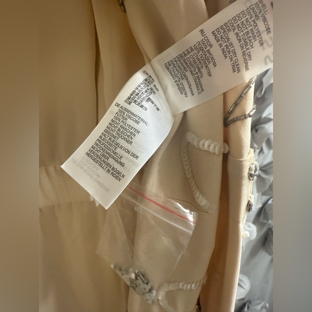 NEW Reiss Saskia Beaded Mini Faux Wrap
Dress Ivory Size 8 9893 - Picture 10 of 11